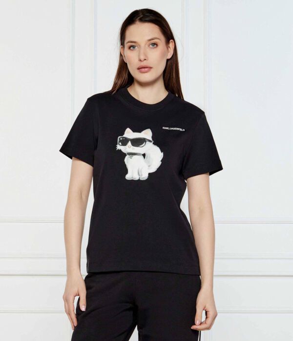 

Футболка с иконкой акварель Regular fit Karl Lagerfeld, черный