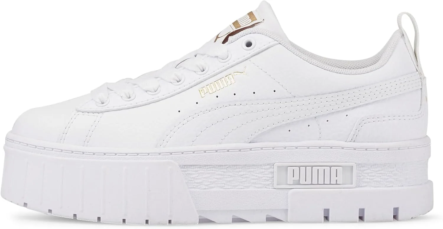Детские кроссовки PUMA Girls' Mayze LTH Jr Trainers, белый/золотой