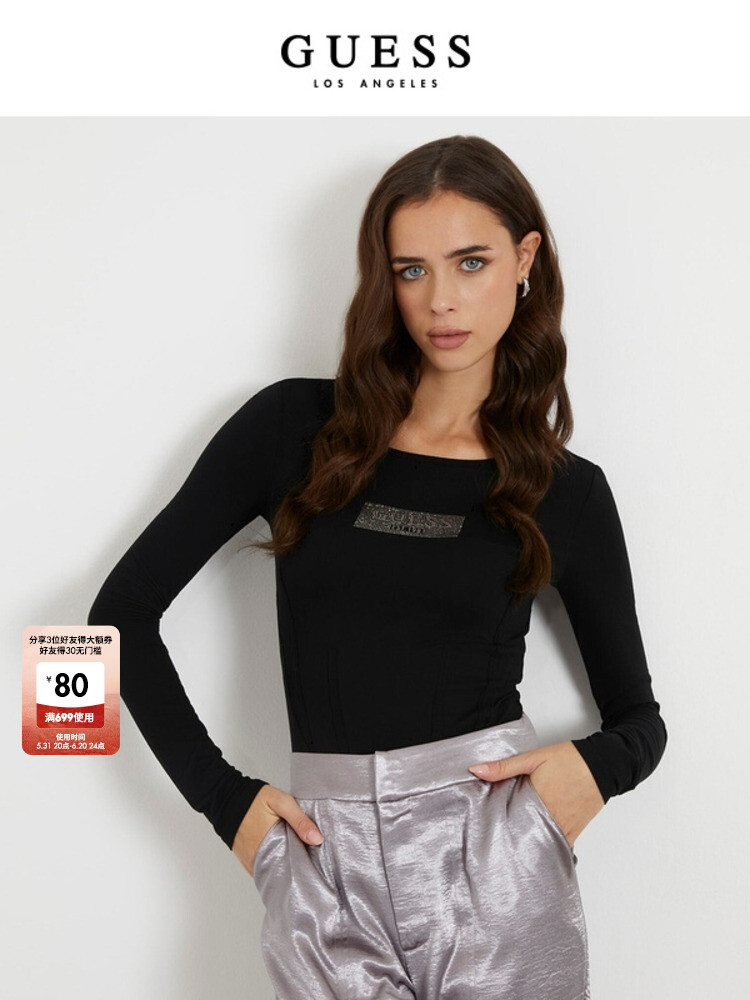 

Топ Guess с длинными рукавами, черный