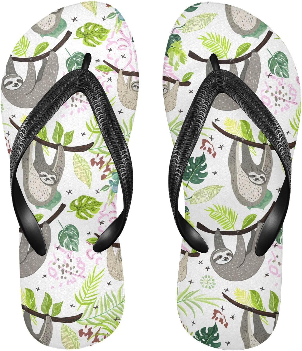 

Женские и мужские пляжные летние сандалии Soths с тропическими листьями, шлепанцы для душа 20861968 Kfbe