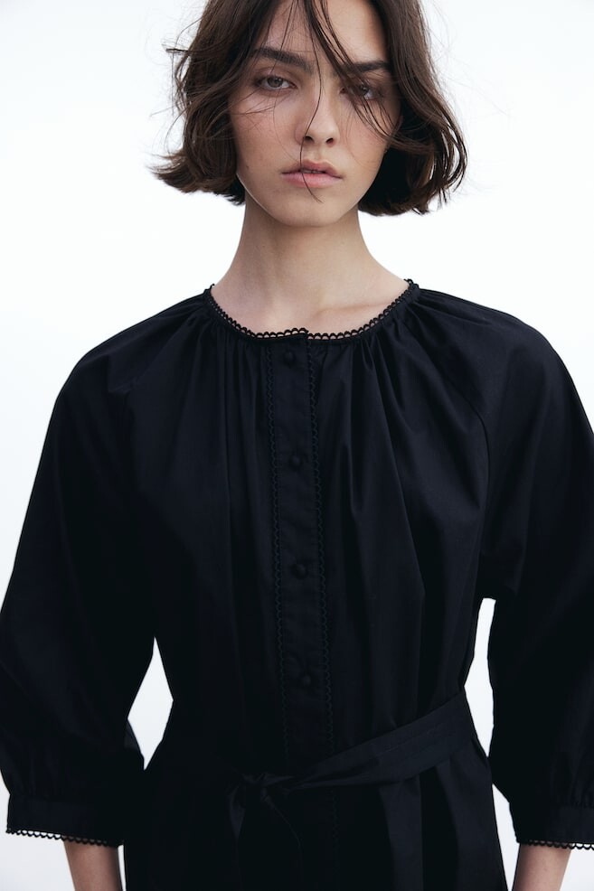 

Платье с отделкой пико H&M, черный