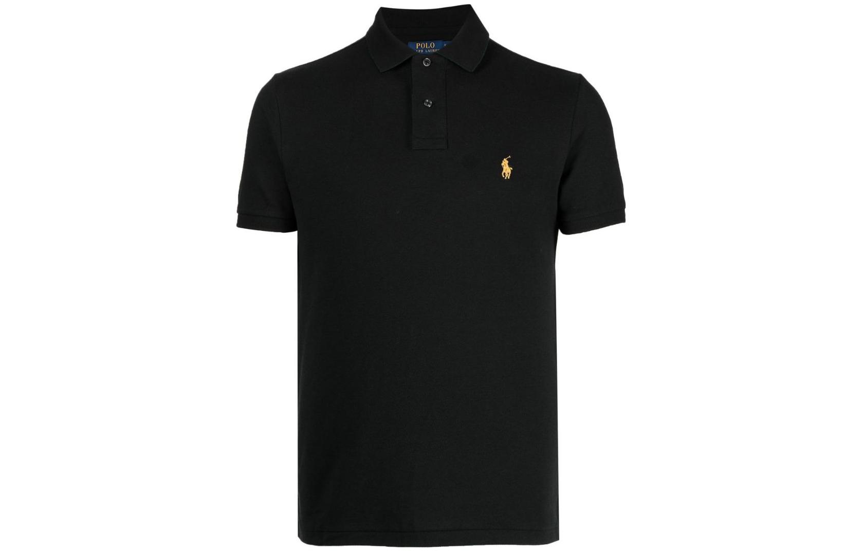 

Рубашка-поло с вышитым пони Polo Ralph Lauren, черный