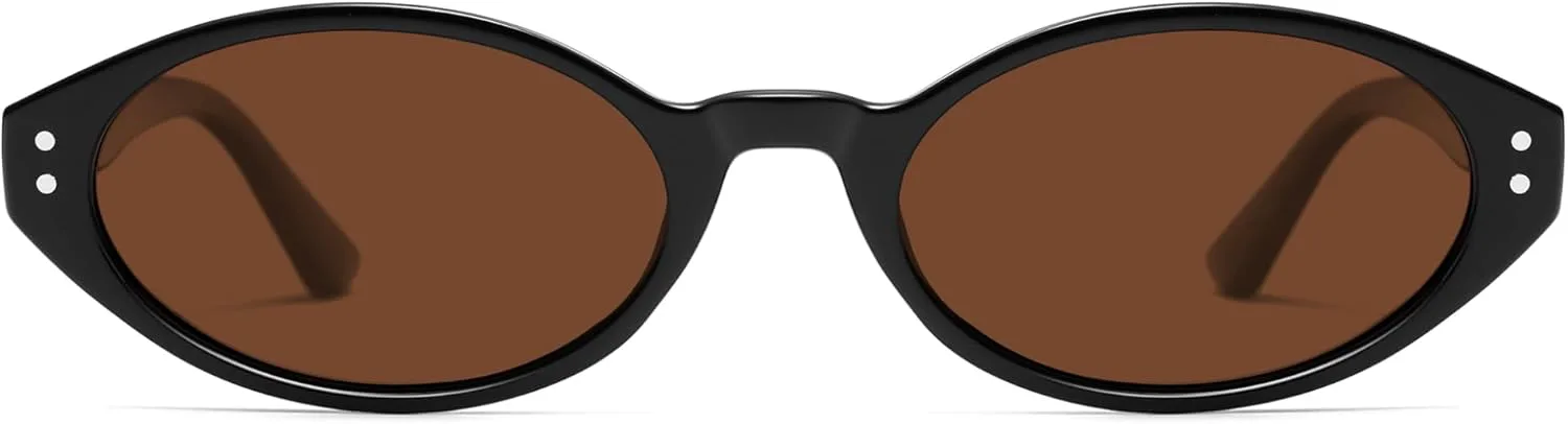 

Ретро-очки овальной формы с поляризацией для женщин, стильные «кошачий глаз», модные очки в стиле 90-х, защита от УФ-излучения UV400 AP3743 Appassal, C3 Black/Brown