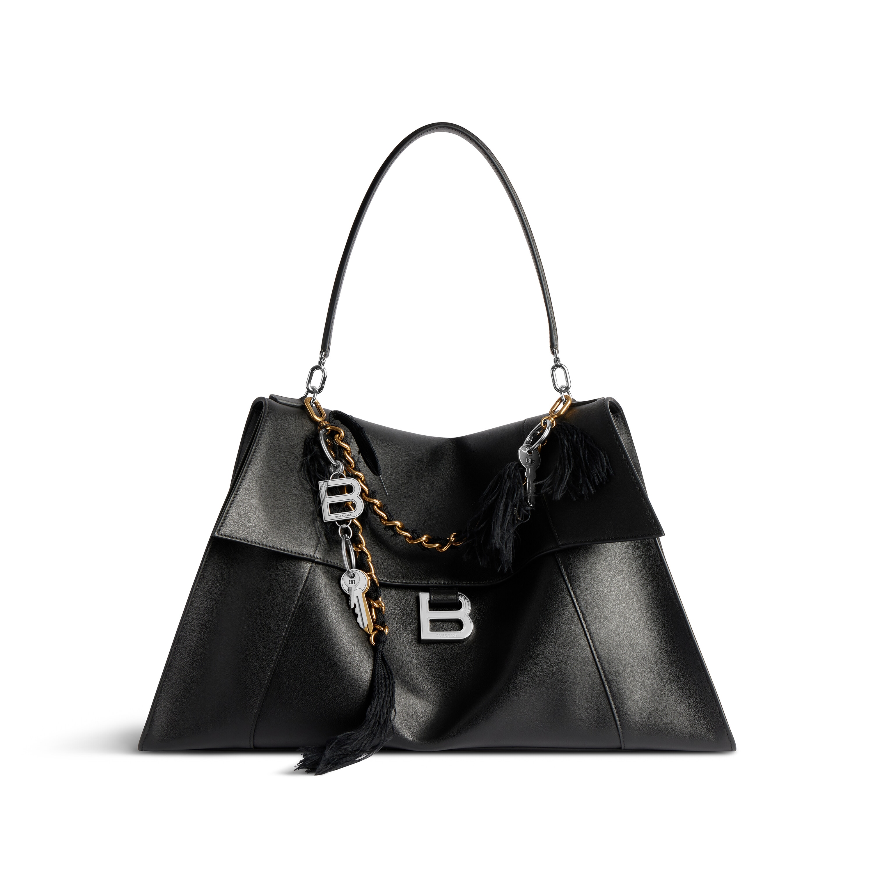 

Мягкая большая сумка в форме песочных часов BALENCIAGA, черный