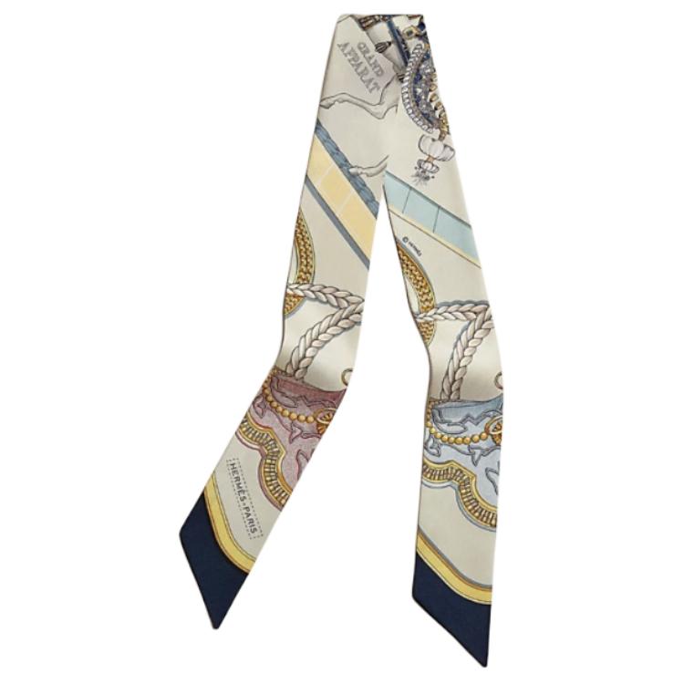 

HERMES Шёлковый шарф Multicolor, Marine Blue