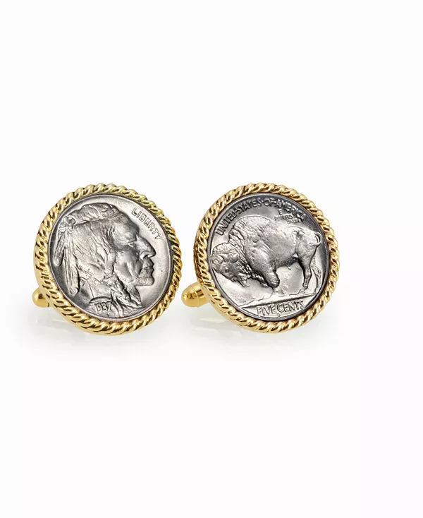 

Запонки-Монеты из никелевой проволоки буйвола American Coin Treasures, gold