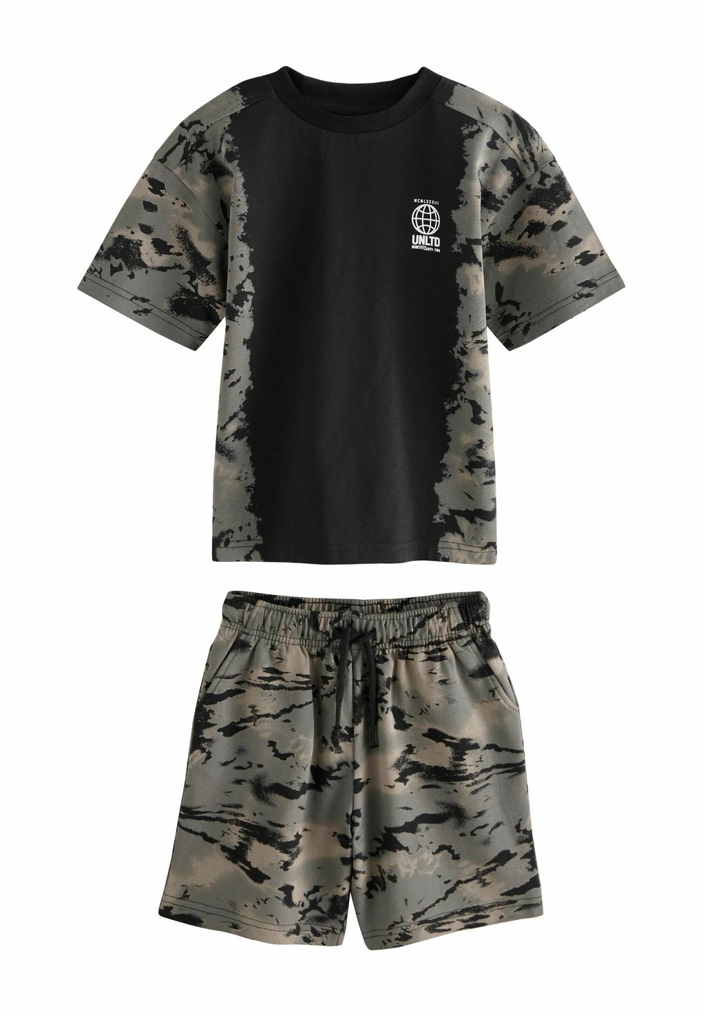 

Футболка с принтом RELAXED FIT-SHORT SLEEVE SET Next, черный