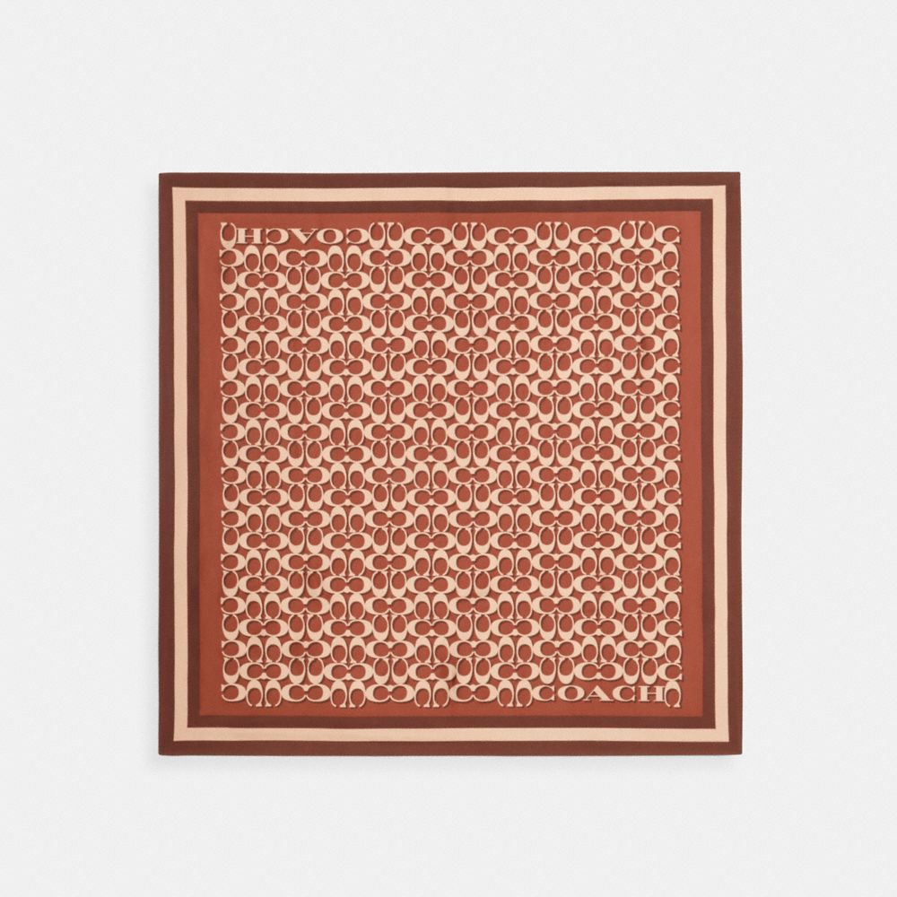 

Шарф Coach Signature Print Silk Square Scarf, цвет Maple