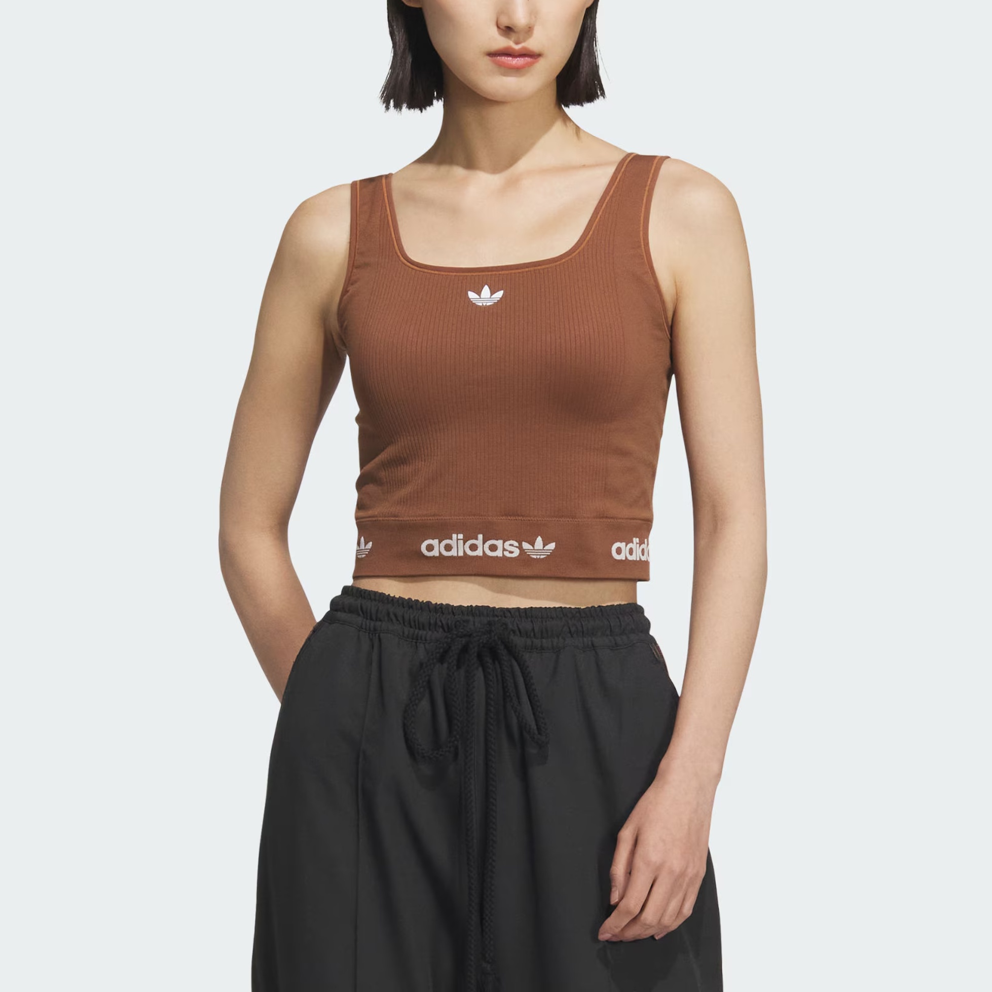 Adidas Originals Топ без рукавов спортивные футболки женские Soft Brown — фото 3