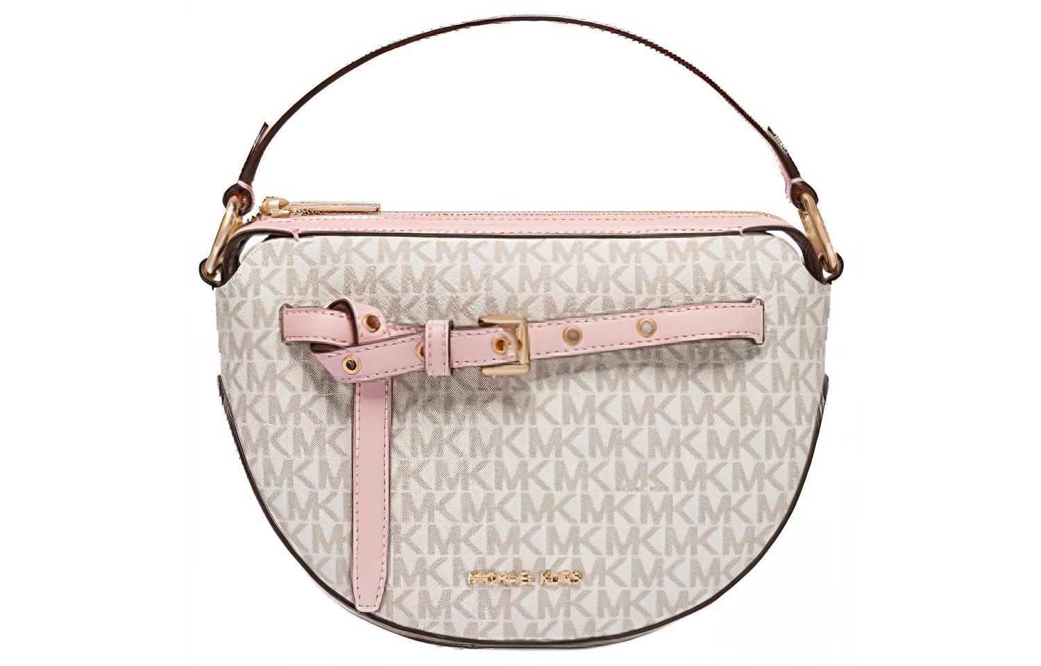 

Кожаная сумка Emilia через плечо кроссбодди женская розовая ванильная белая мультиколор MICHAEL KORS, Set (Bag+Dust Bag)