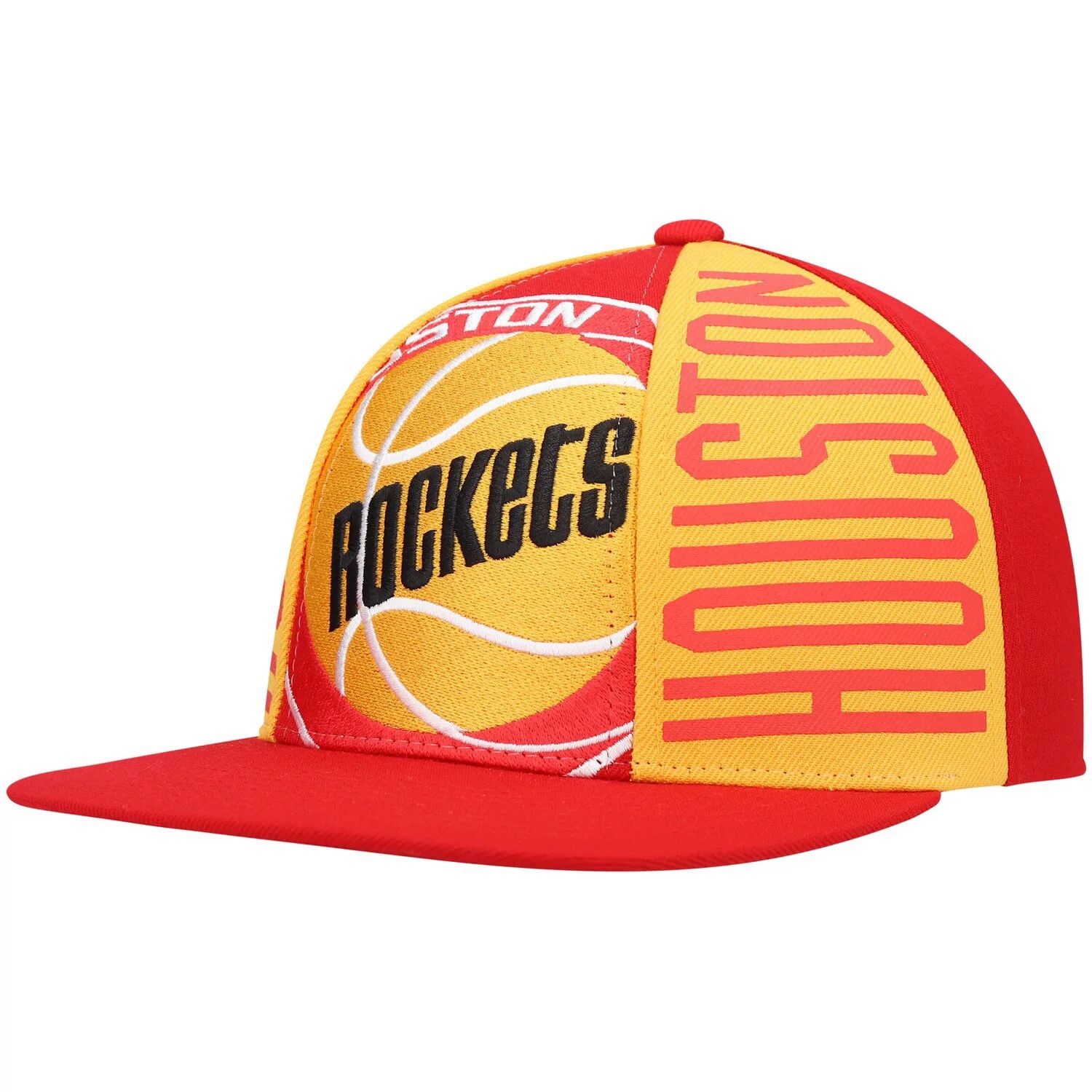 

Мужская кепка Mitchell & Ness Red Houston Rockets Hardwood Classics Big Face Callout Snapback Hat