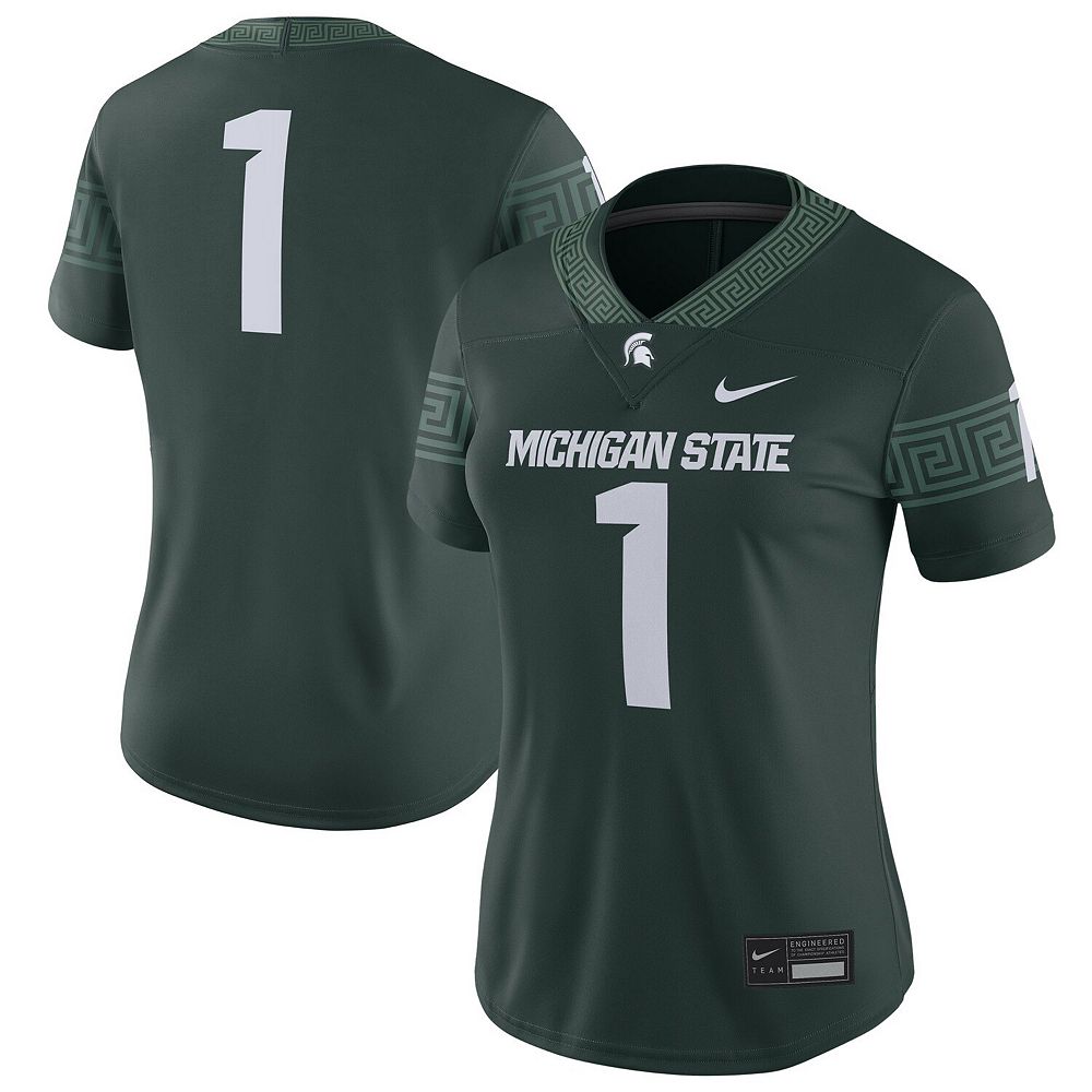 

Женское джерси Nike #1 Green Michigan State Spartans Football Game, цвет Msu Green