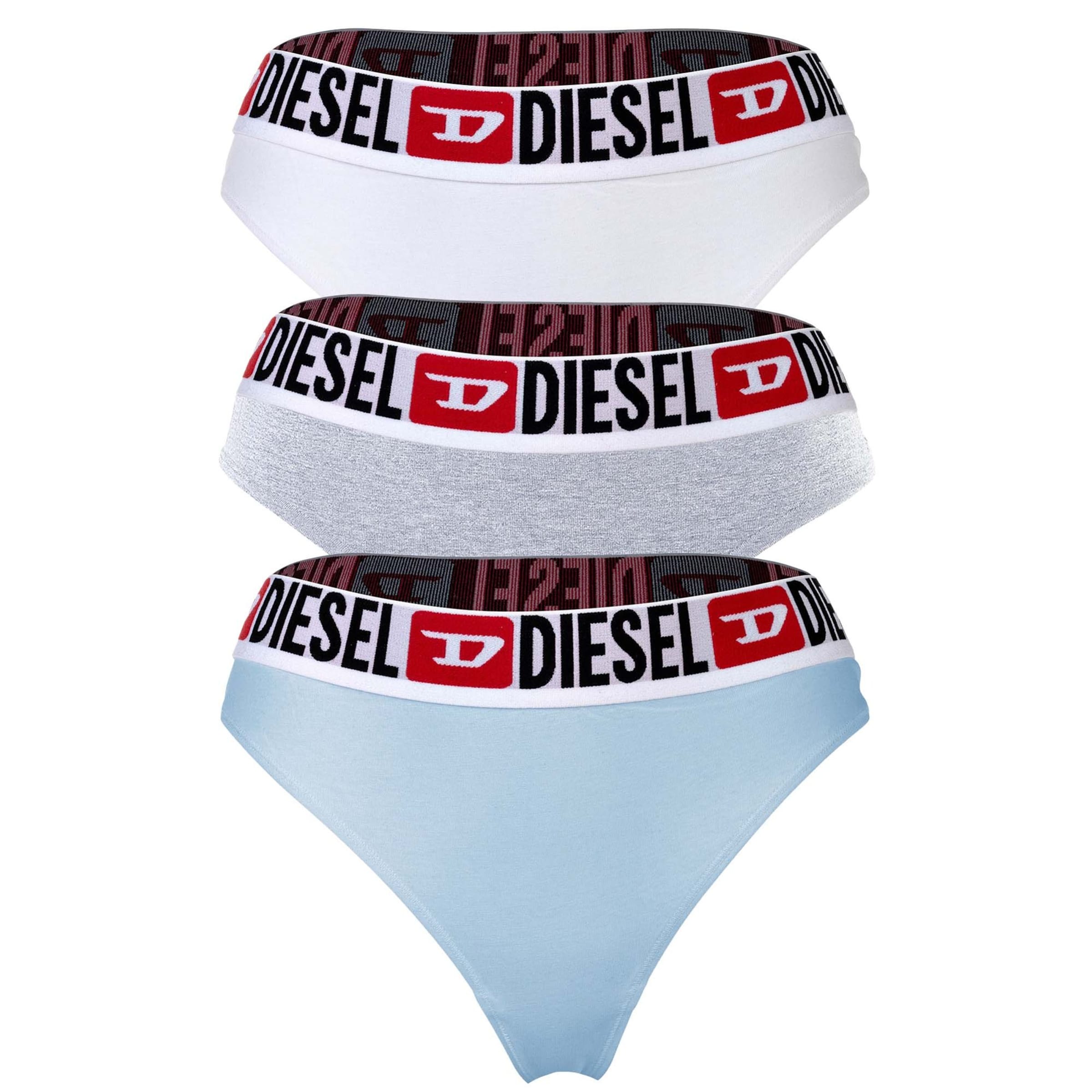 

DIESEL Трусы-стринги 'Stars' в светло-голубом, светло-сером, белом цветах