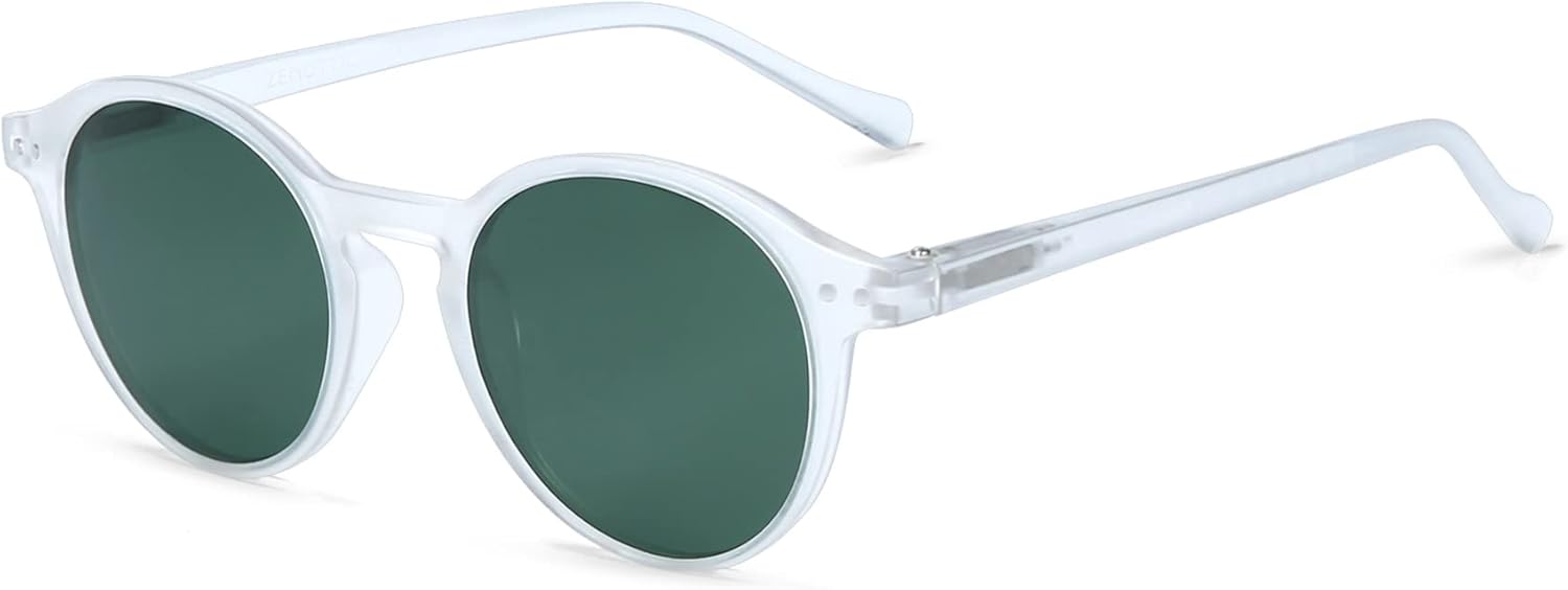 

Круглые поляризованные солнцезащитные очки ZENOTTIC, стильные солнцезащитные очки для мужчин и женщин в стиле ретро и классика, широкий выбор моделей, Matte Crystal/Green