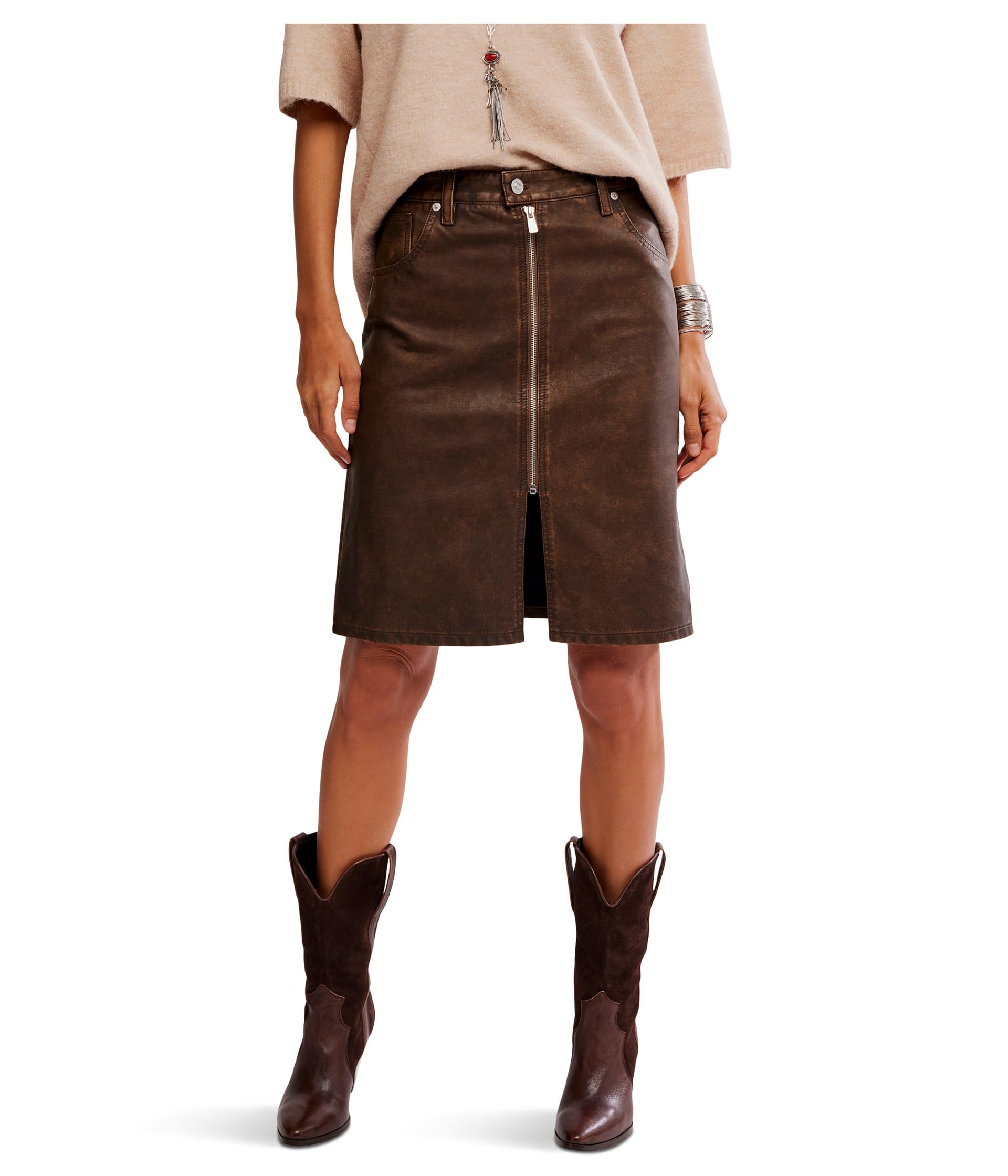 

Юбка Free People Sycamore Vegan Midi, цвет Rusty