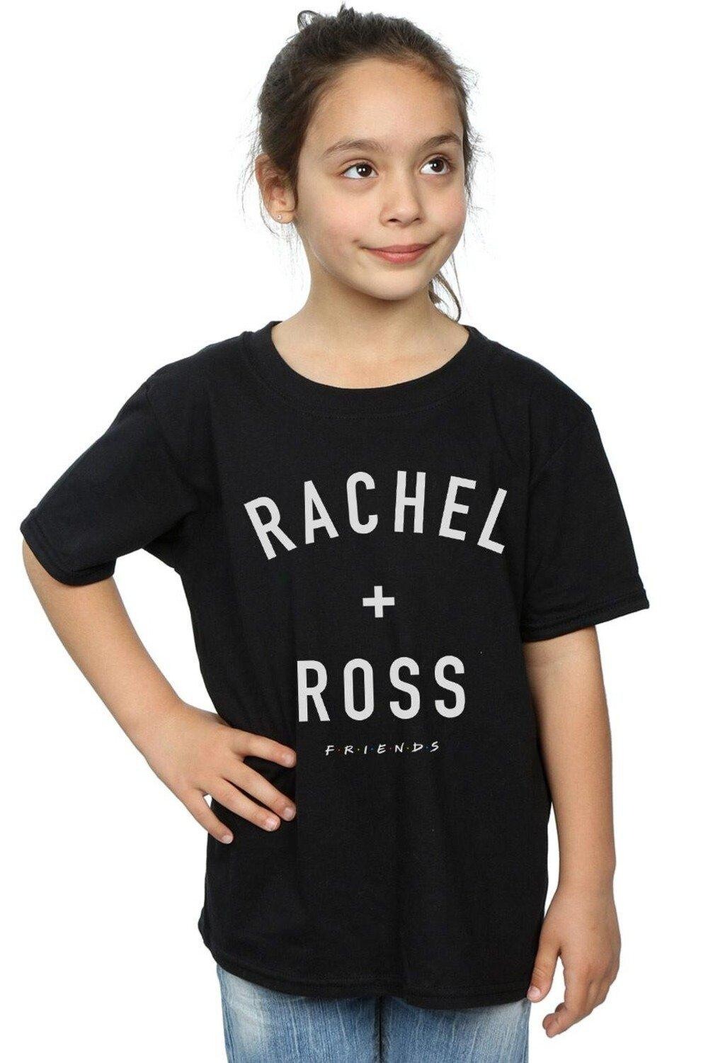 

Хлопковая футболка с текстом Rachel And Ross Friends, черный