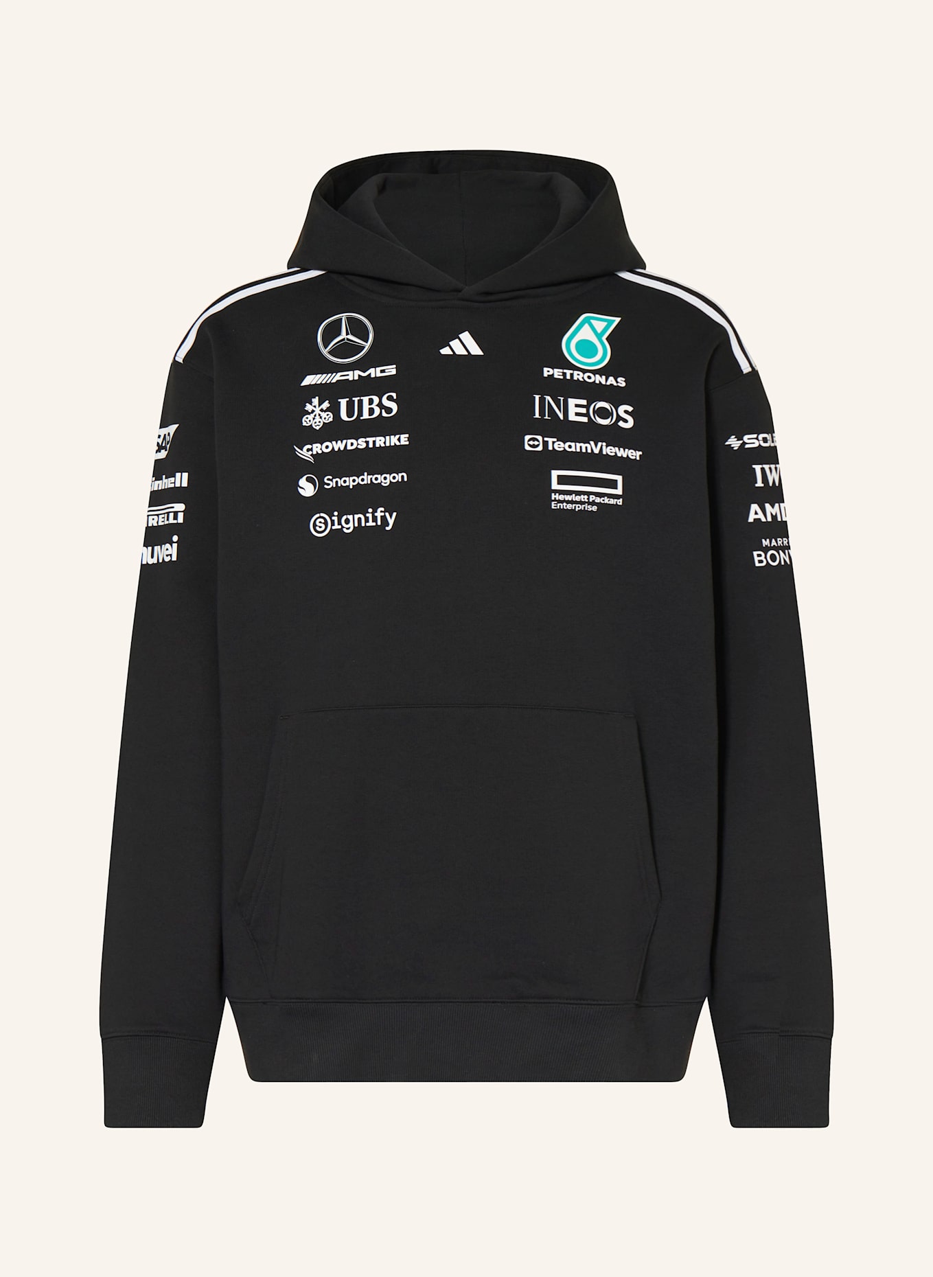 

Толстовка с капюшоном mercedes - amg petronas formula one team team hood men Adidas, черный