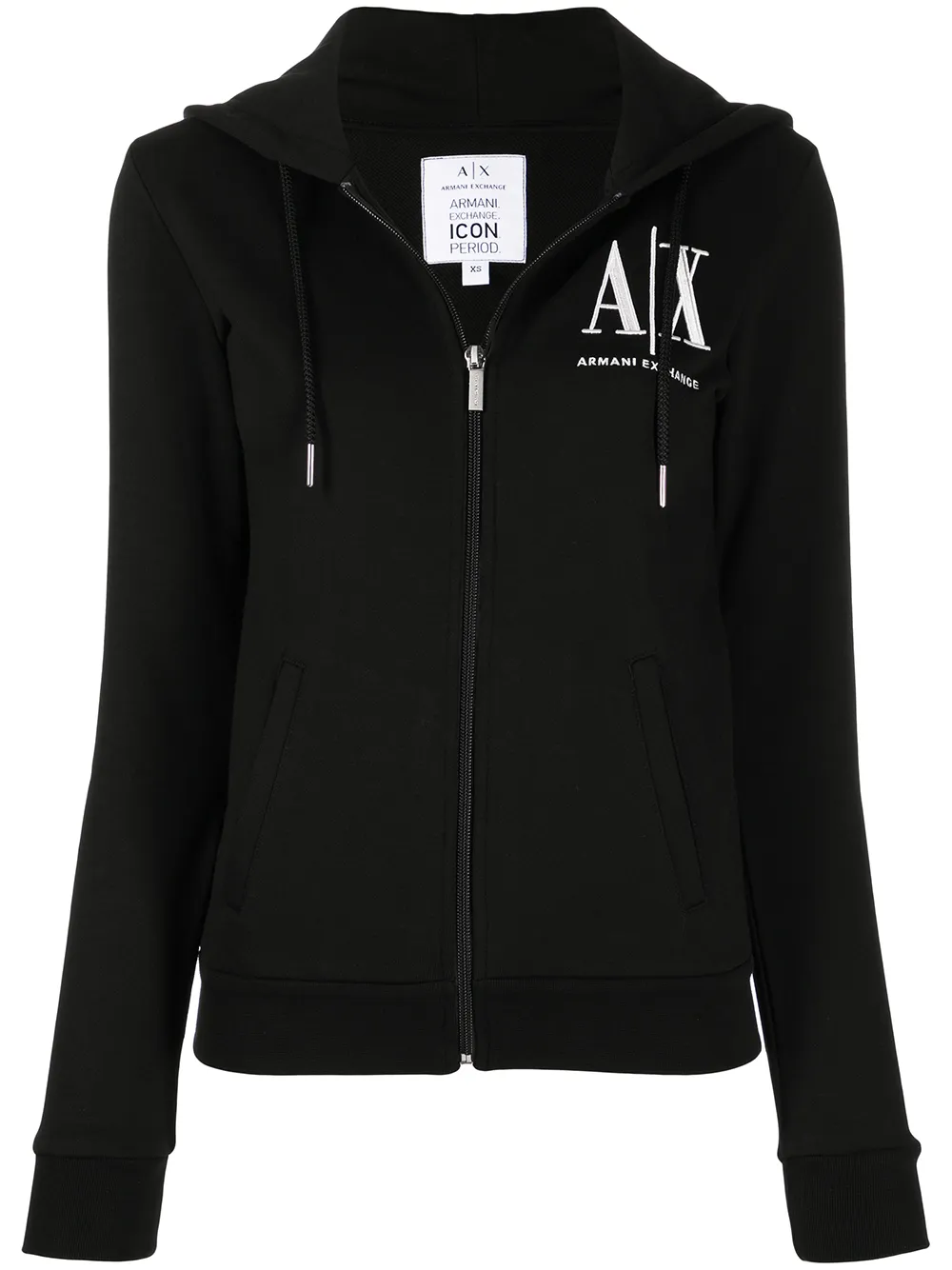 

Худи на молнии с логотипом Armani Exchange, черный