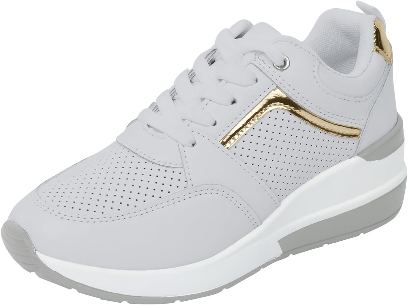 

Кроссовки на платформе ZWRXW для женщин и мужчин, шнуровка, удобные повседневные модные кроссовки из ПУ-кожи, унисекс, противоскользящие, для ходьбы, серый