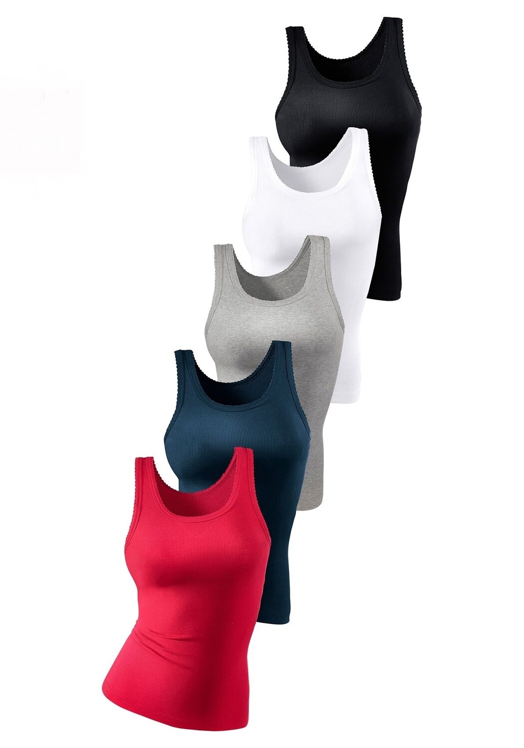 

Майка PETITE FLEUR petite fleur, 5 Stück, цвет rot, marine, grau meliert, weiß, schwarz