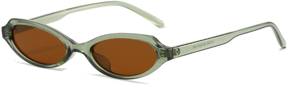 

Маленькие мужские солнцезащитные очки «кошачий глаз» с защитой от УФ-излучения UV400, модные зеленые овальные линзы, женские солнцезащитные очки в стиле панк HYYZZC, Green Tea