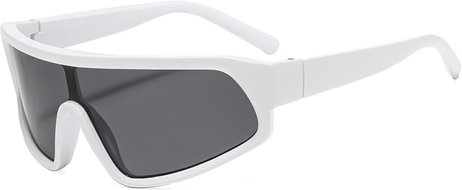 

Спортивные солнцезащитные очки Bullabulling прямоугольной формы большого размера для женщин и мужчин. Футуристические прямоугольные очки с плоской верхней частью, White
