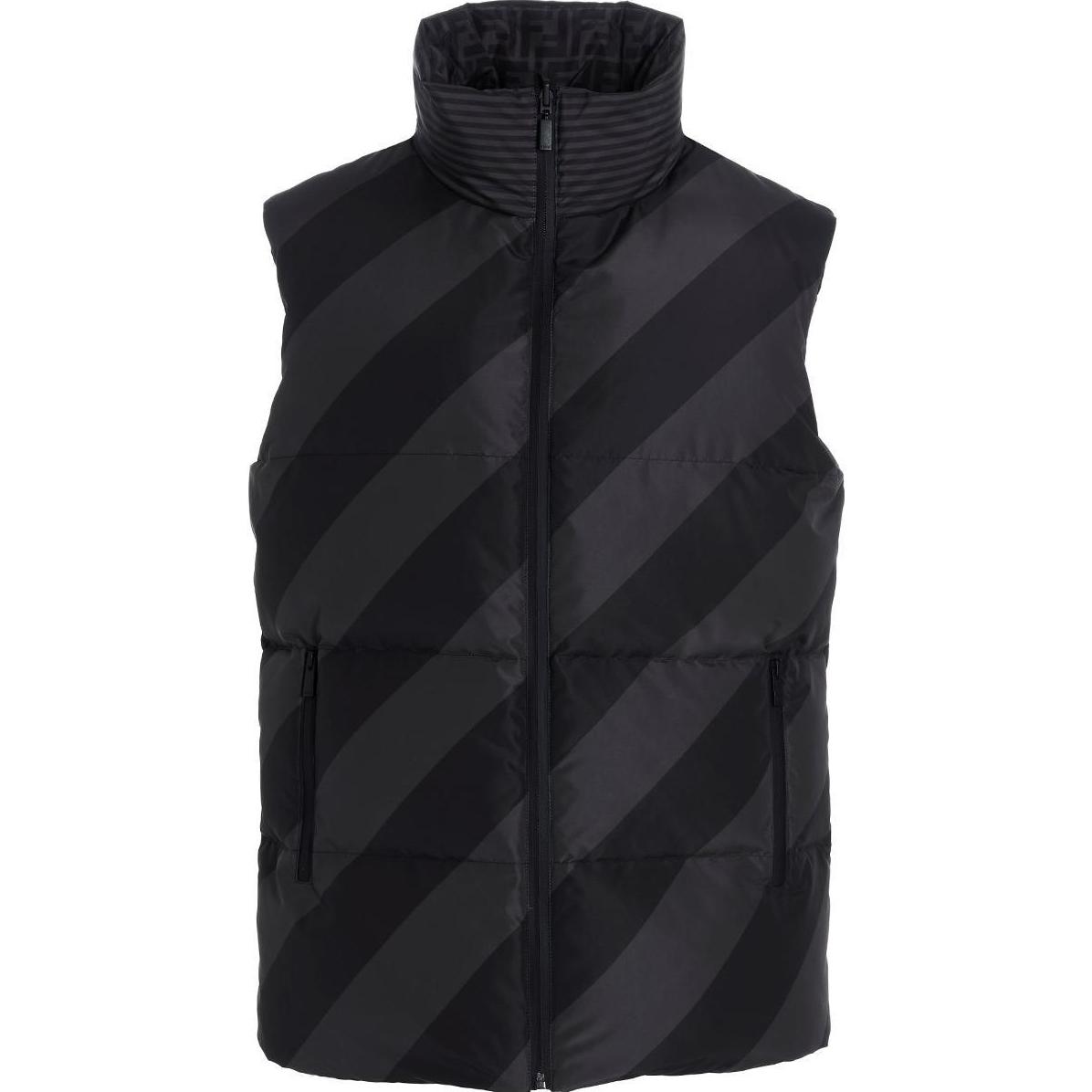FENDI Пуховая жилетка мужская черная, Black — фото 3