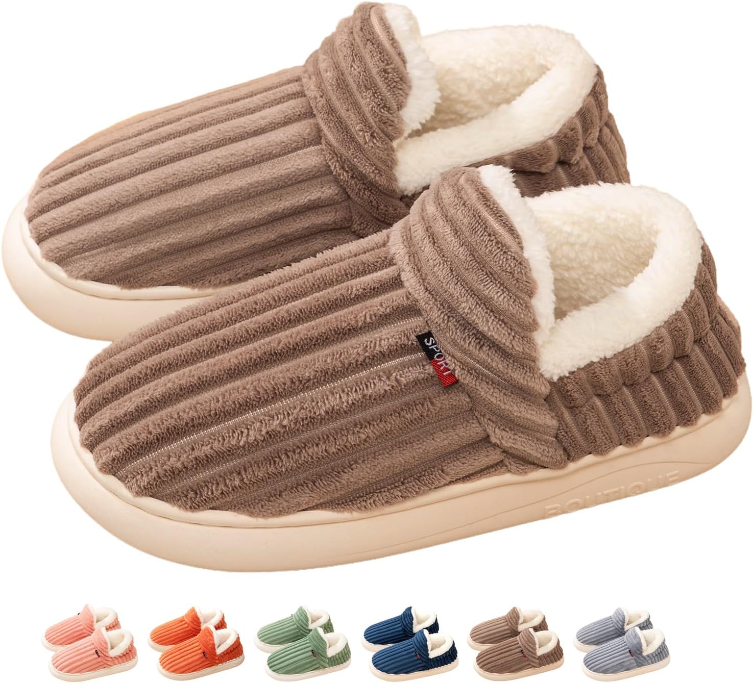 

Уютные и стильные домашние тапочки Puffy Cozy для женщин и мужчин, обновленная модель Cozy Cloud 2025 года, нескользящая подошва на толстой подошве Generic, коричневый