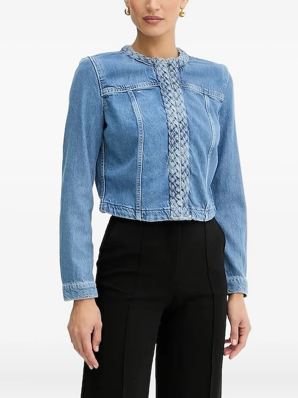 

Джинсовая куртка с плетеными деталями GUESS USA, синий