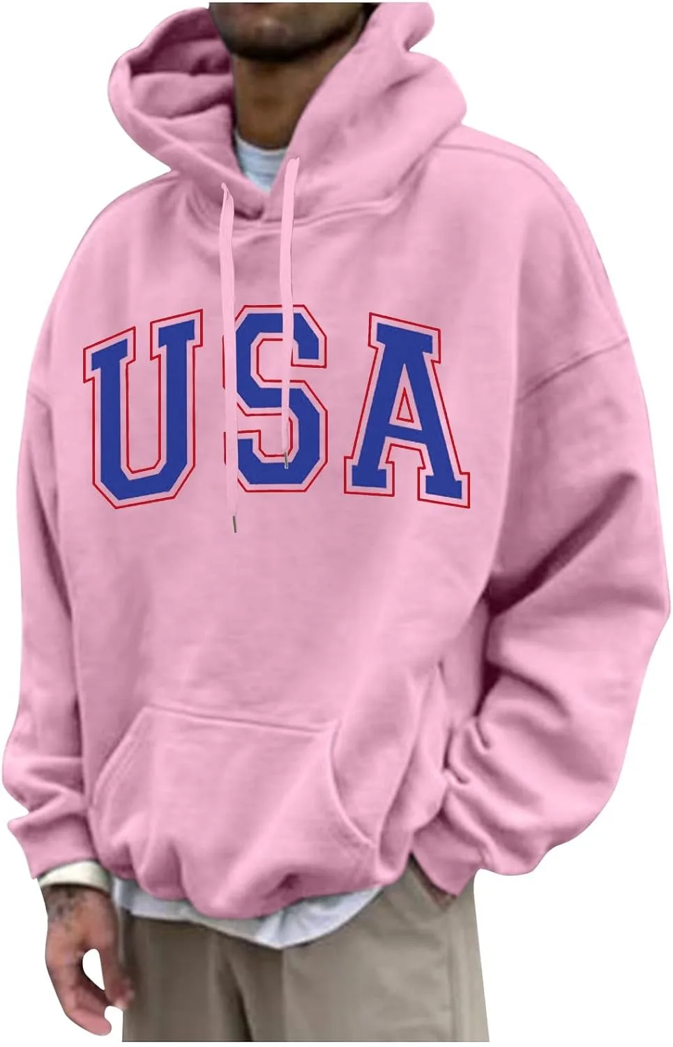 

Мужской свитшот 2024 Casual Cotton с капюшоном, карманом и принтом WHHFOOH