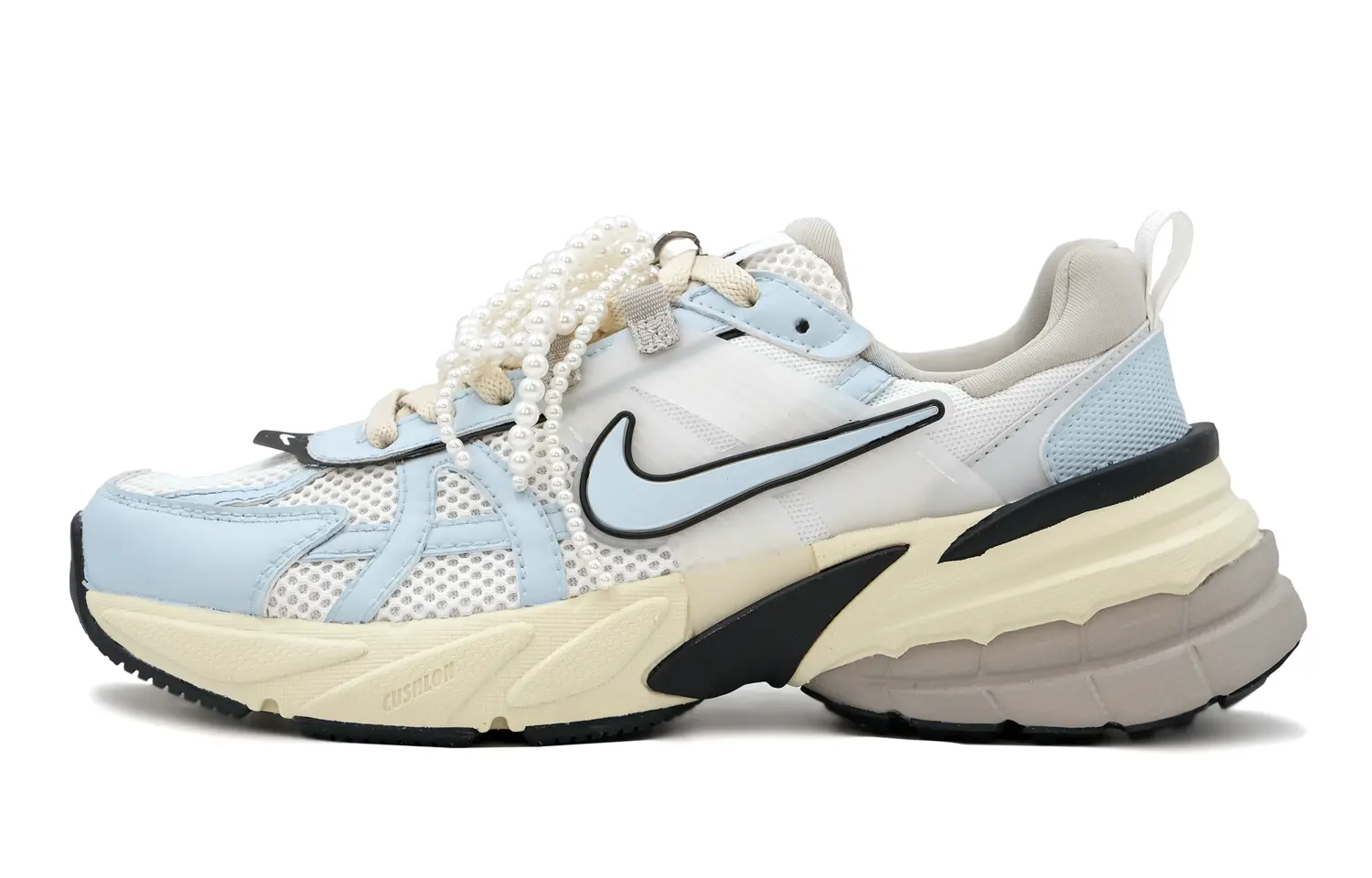 

Кроссовки для бега V2K Run женские с низким верхом, белые/синие Nike