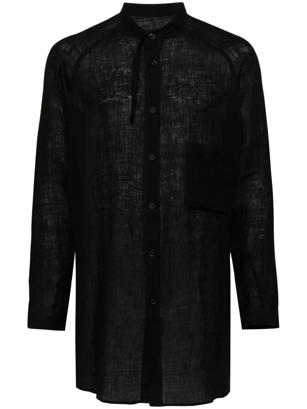

Льняная рубашка со вставками Yohji Yamamoto, черный