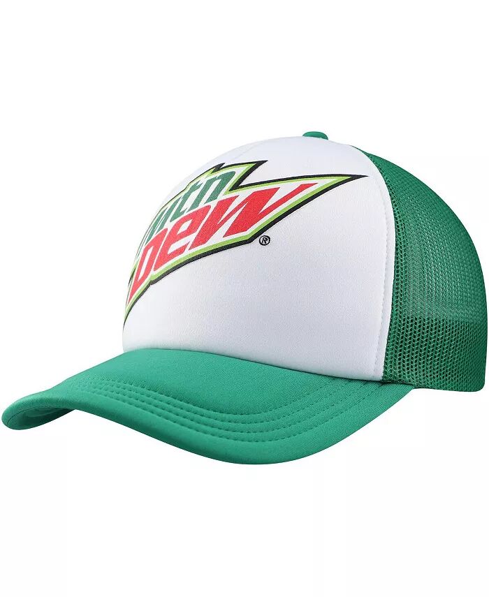 

Мужская регулируемая шапка Mountain Dew Foam Trucker белого и зеленого цвета Lids, белый