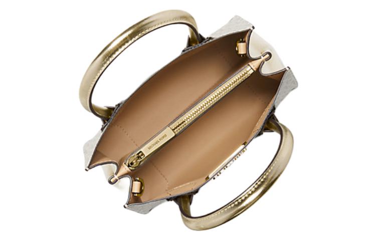 

Сумка через плеч Mercer из лакированного холста, средний размер, женская, ванильная MICHAEL KORS