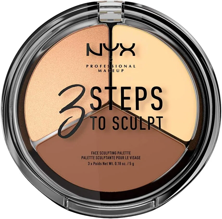 Палетка для скульптурирования лица NYX Professional Makeup 3 Step To Sculpt, светлый