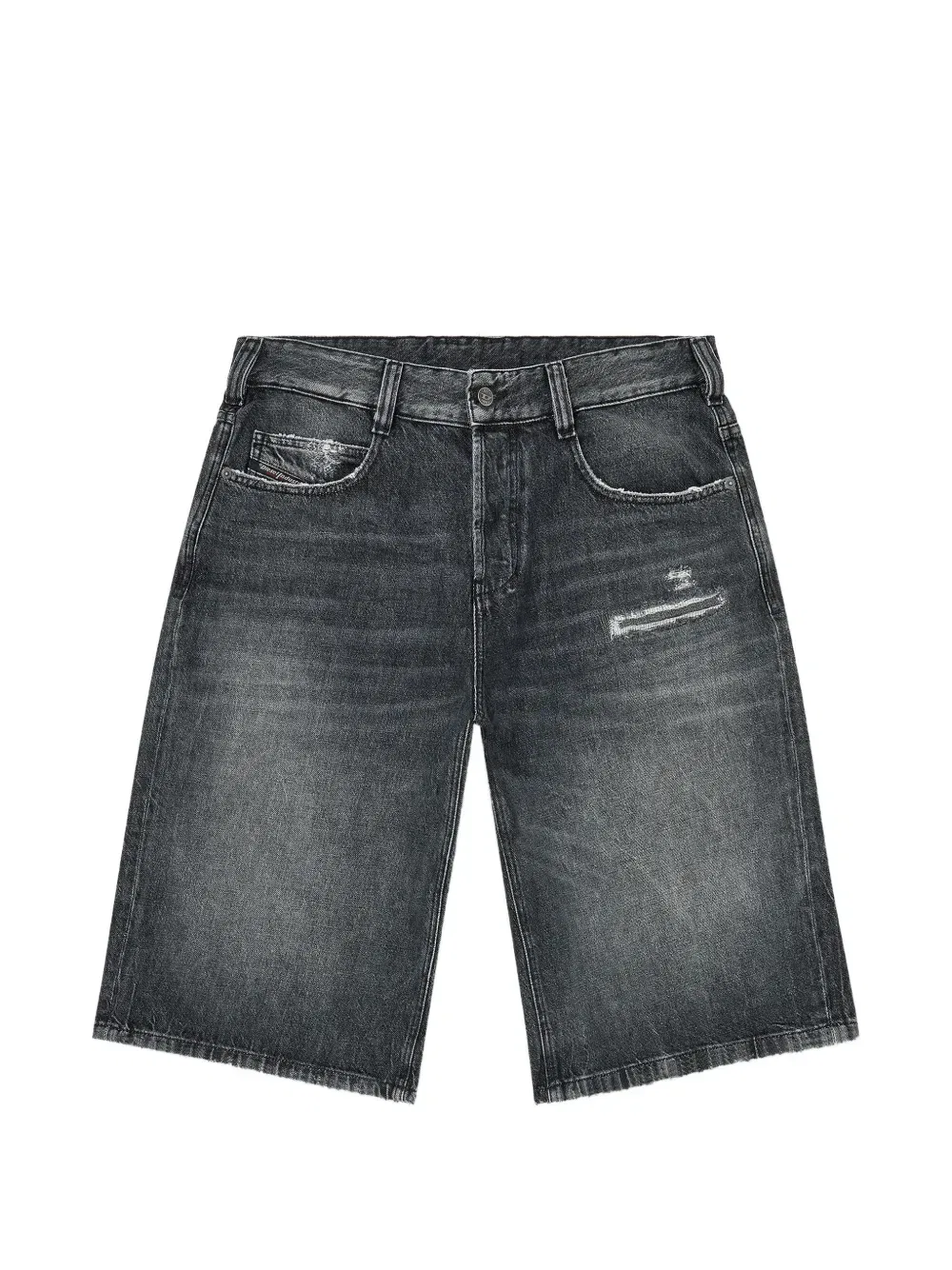 Потертые джинсовые шорты DIESEL, серый