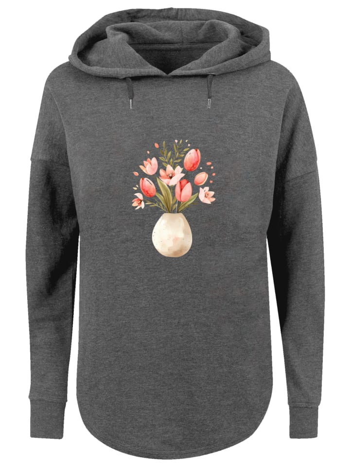 

Толстовка оверсайз, розовый весенний букет в угольно-серой вазе F4NT4STIC