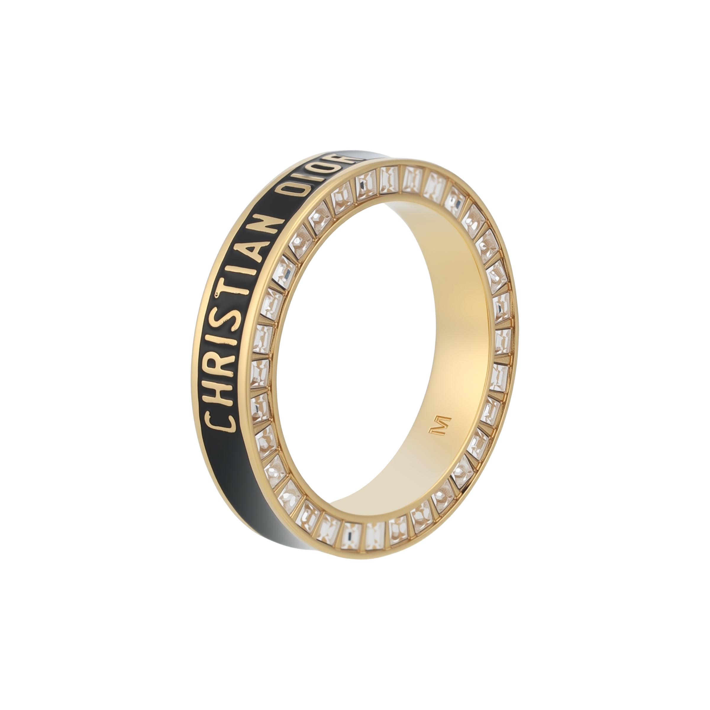 

DIOR Кольцо с кристаллом и логотипом бренда Unisex Black