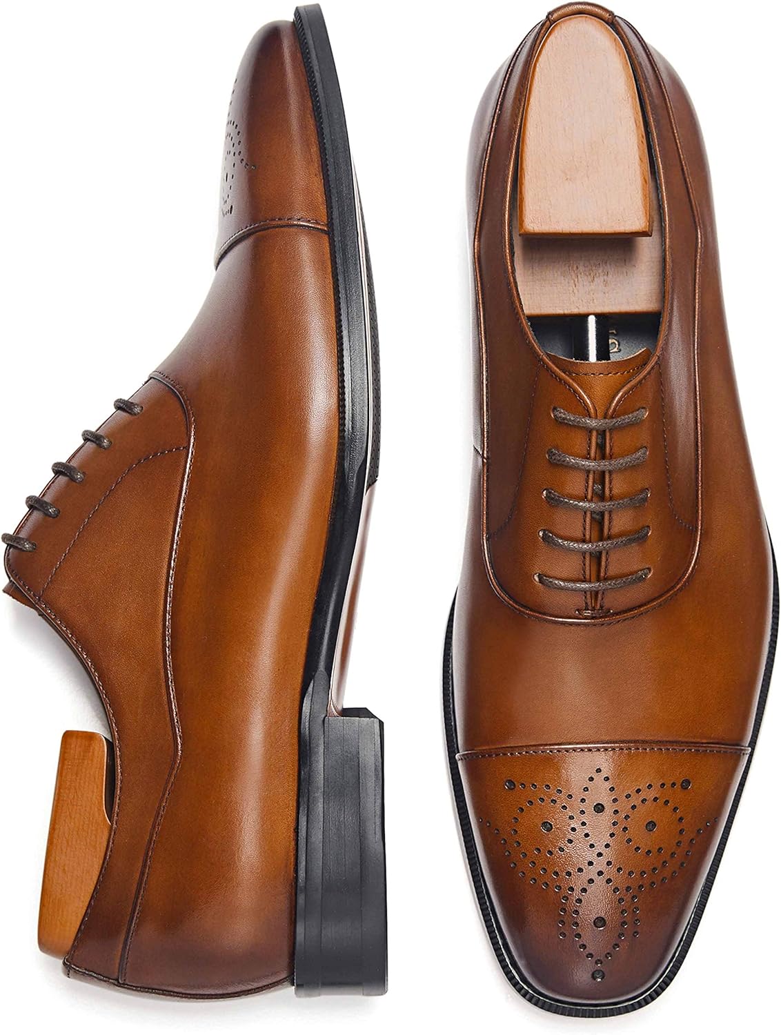 

Мужские классические кожаные туфли FRASOICUS на шнуровке Oxford для официальных мероприятий, коричневый