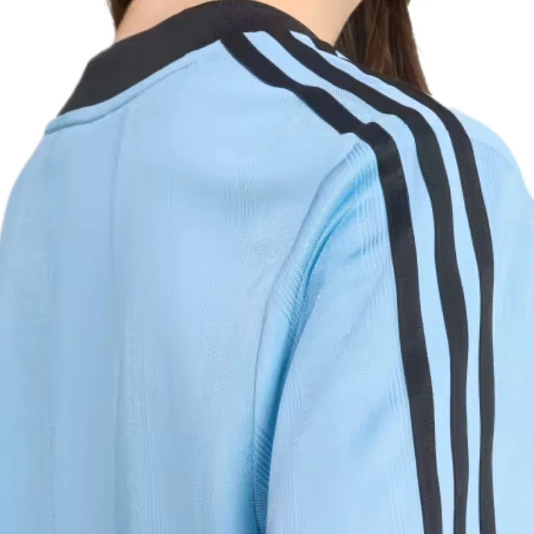 Футболка Adicolor Soccer с жаккардовым рисунком Adidas Originals серо-голубая — фото 4