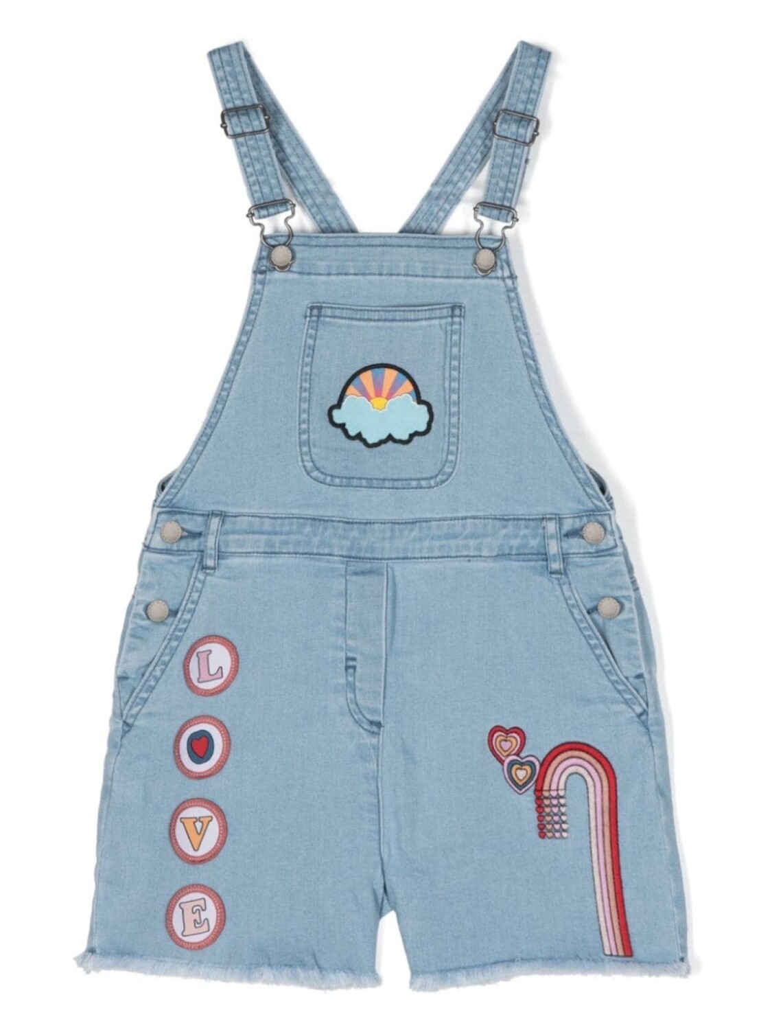

Stella McCartney Kids джинсовый ромпер с вышивкой, синий