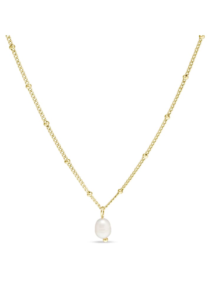 

Himmelsflüsterer Изящное колье с подвеской из натуральной пресноводной жемчужины, цвет: золотой