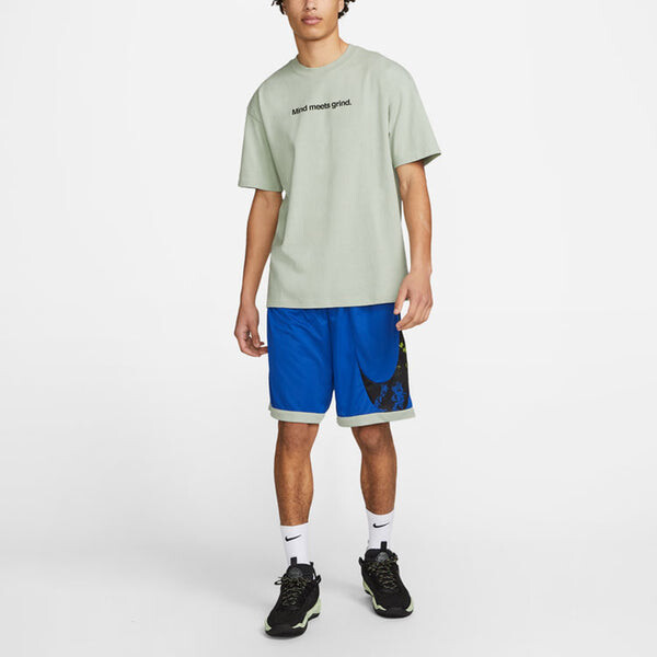 Футболка Men's Nike Loose Pattern Cartoon Printing Round Neck Casual Loose Short Sleeve Aqua Blue T-Shirt, мультиколор — фото 3