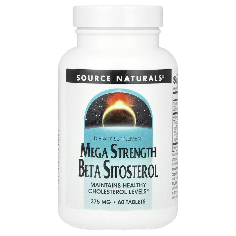 

Source Naturals, Бета-ситостерол Mega Strength, 375 мг, 60 таблеток