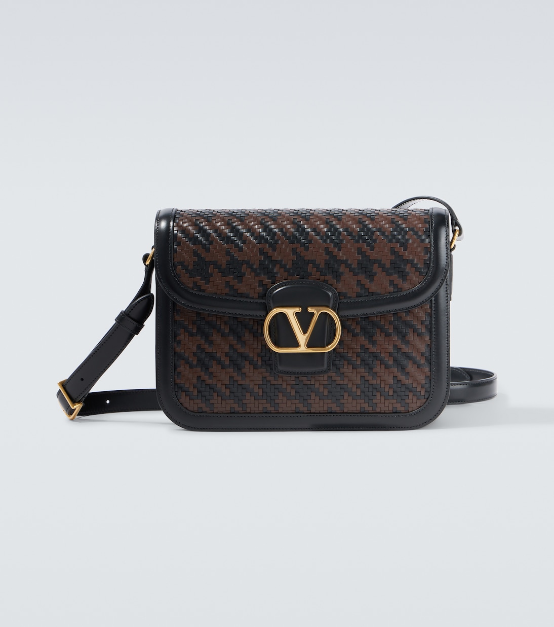 

Кожаная сумка через плечо 9TO5 Valentino Garavani, Nero/Dark Brown