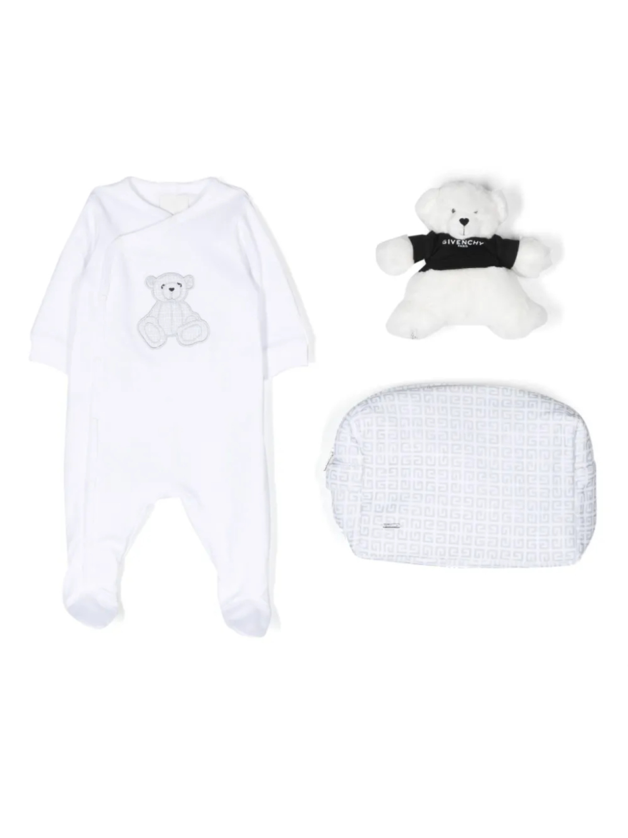 

Givenchy Kids "комплект из комбинезона, игрушки и несессера", белый