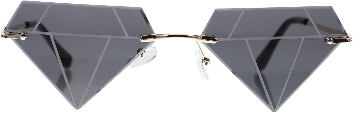 

Женские солнцезащитные очки TEHAUX без оправы, форма ромба, золотистая оправа, черно-серые линзы, антибликовое покрытие, защита от УФ, стильные для подростков, Grey