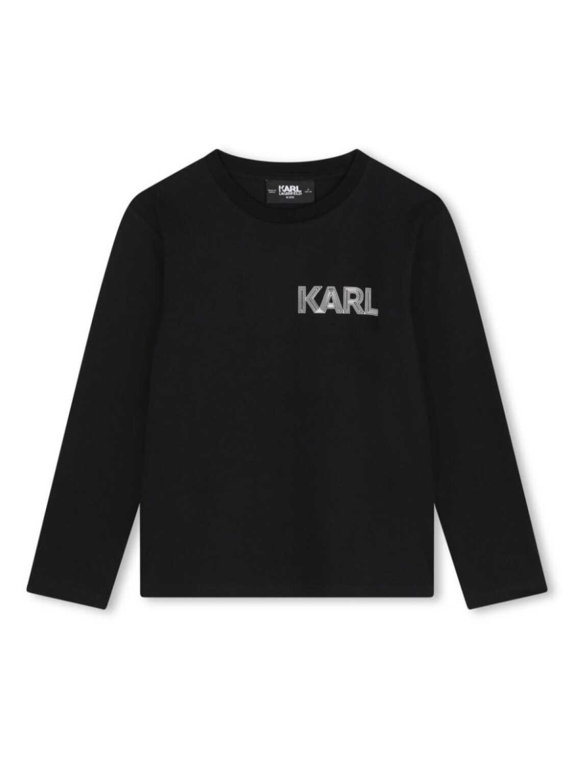 

Karl Lagerfeld Kids лонгслив с логотипом, черный