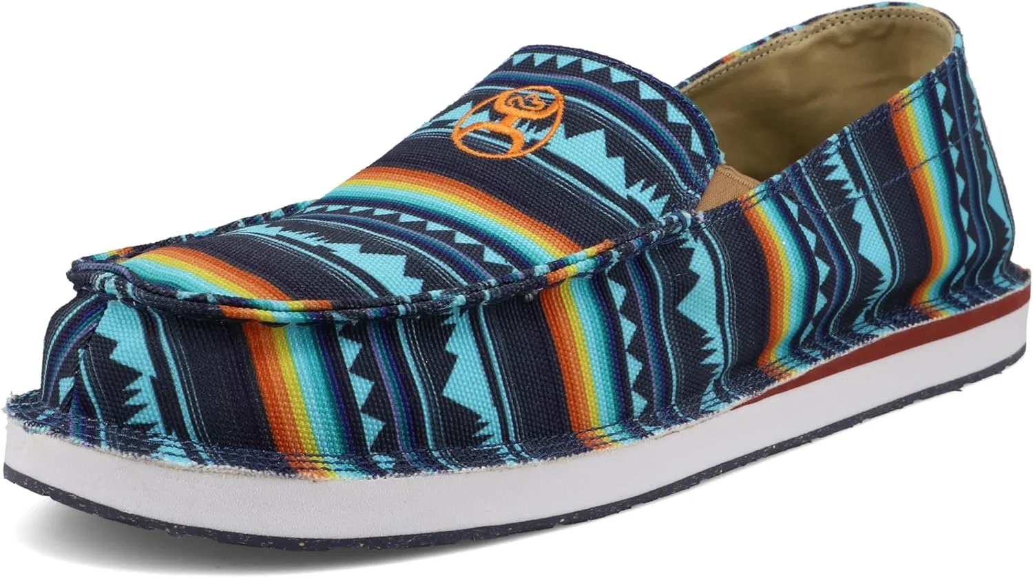 Мужские слипоны Twisted X Hooey от Slip-On с геометрическим принтом в стиле сарапе - Mhycl01, Multicoloured Sea Waves Ocean Tides
