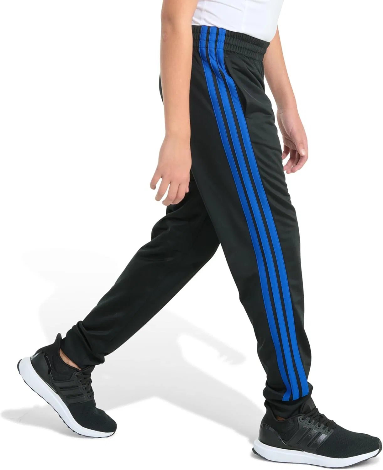 Детские спортивные брюки Adidas Tricot 3-Stripe Jogger, Black With Blue — фото 2